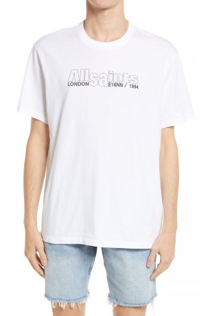 Men's Allsaints Men's Hollowpoint Graphic Tee, Size Small - White Men's Allsaints Men's Hollowpoint Graphic Tee, Size Small - White