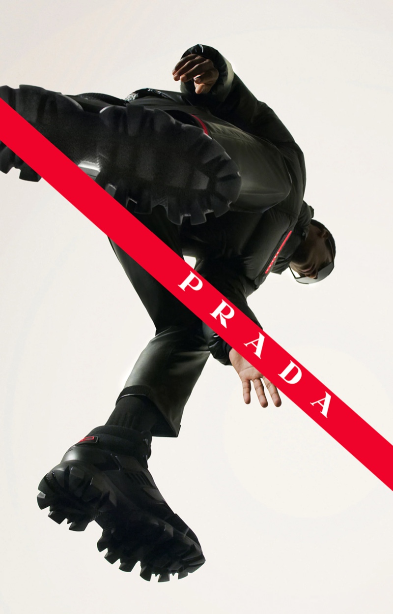 Prada Linea Rossa enlists model Claudio Goncalves to front its fall-winter 2021 campaign.