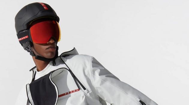 Ski Season is Here with New Prada Linea Rossa Campaign Ready for ski season, Claudio Goncalves fronts the Prada Linea Rossa fall-winter 2021 campaign.