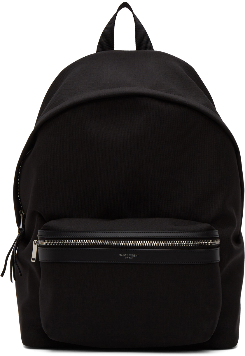Saint Laurent Black Canvas City Backpack | The Fashionisto