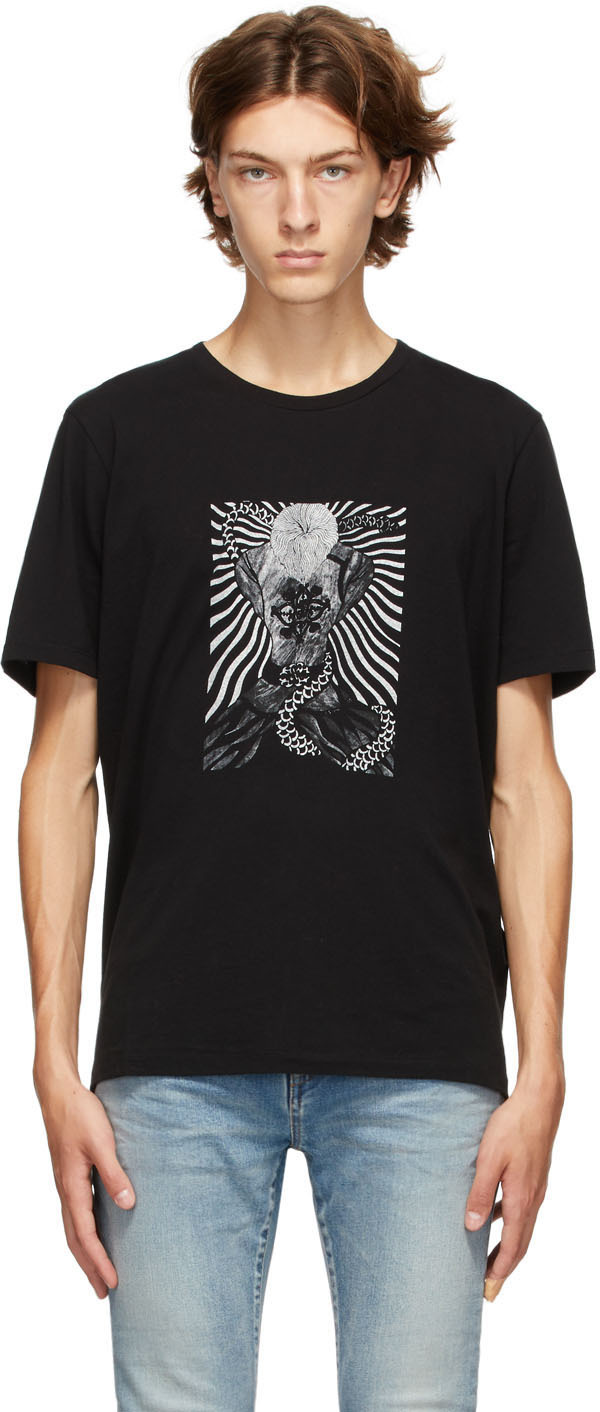 Saint Laurent Black Graphic T-Shirt | The Fashionisto