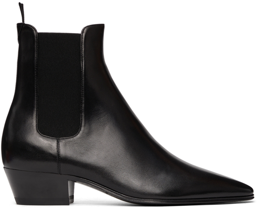 Saint Laurent Black Leather Vassili Chelsea Boots | The Fashionisto