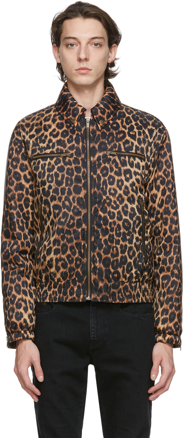 Saint Laurent Brown Fauve Leopard Bomber Jacket | The Fashionisto