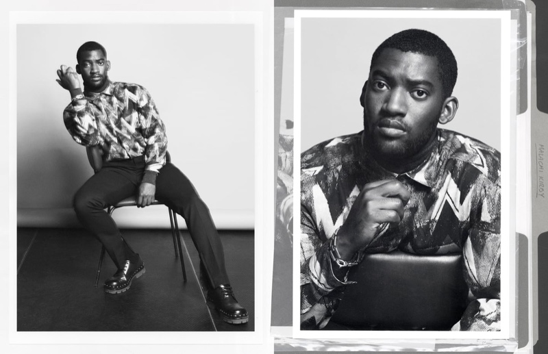 English actor Malachi Kirby fronts Zara's fall-winter 2021 Studio collection campaign.