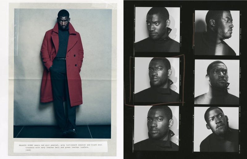 Malachi Kirby makes a statement in an oversized coat for Zara's fall-winter 2021 Studio collection campaign.