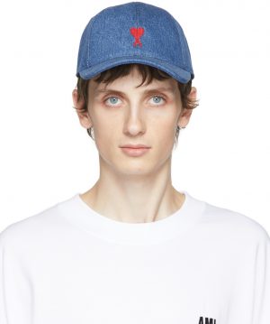 AMI Alexandre Mattiussi Blue De Coeur Cap AMI Alexandre Mattiussi Blue De Coeur Cap