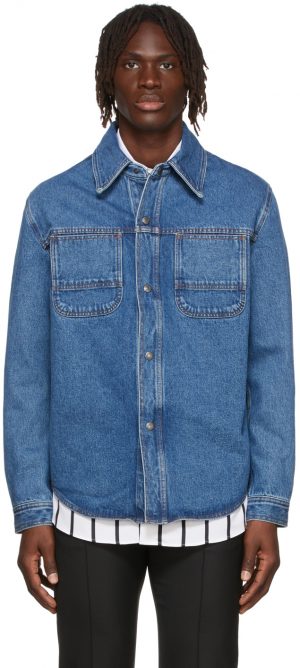 AMI Alexandre Mattiussi Mid-Washed Denim Shirt AMI Alexandre Mattiussi Mid-Washed Denim Shirt