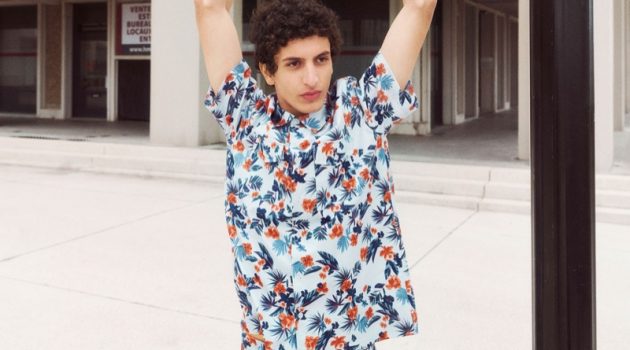 A.P.C. Takes Us to Le Havre for Peek at Spring '22 Collection In front and center, Tak Bengana wears a tropical print CO-ORD look from A.P.C.'s spring-summer 2022 collection.