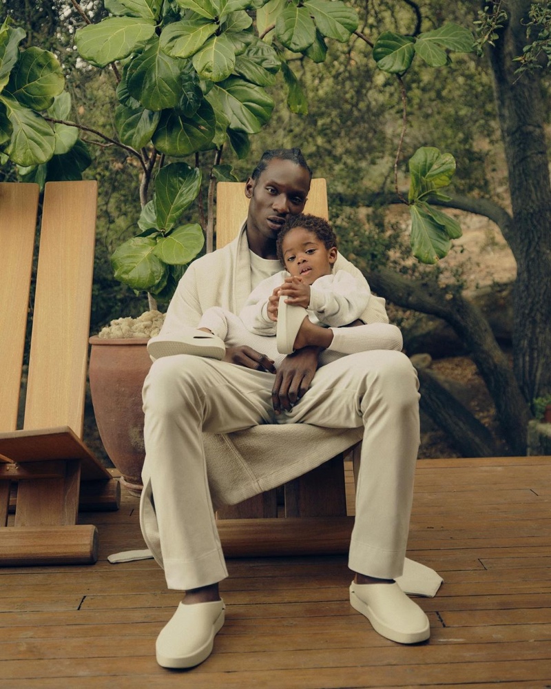 Adonis Bosso and his son Saphir front Fear of God's launch of its new loungewear range.