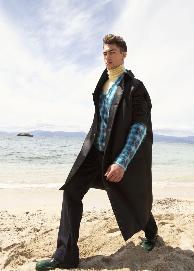 Alessio Pozzi Hits the Beach in Bold Fall Looks for L'Officiel Hommes Italia