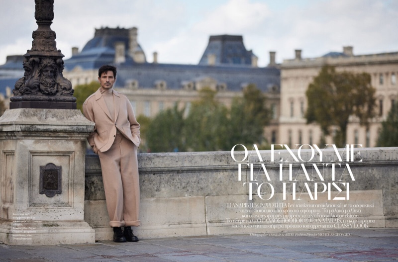 Andres Velencoso Takes to the Streets of Paris for Vogue Greece Man