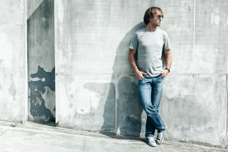 Casual Grey Shirt Relaxed Jeans