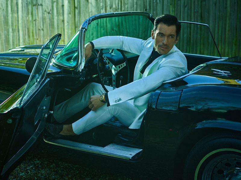 Mariano Vivanco photographs David Gandy in a white suiting number for Dolce & Gabbana's Made to Measure campaign.