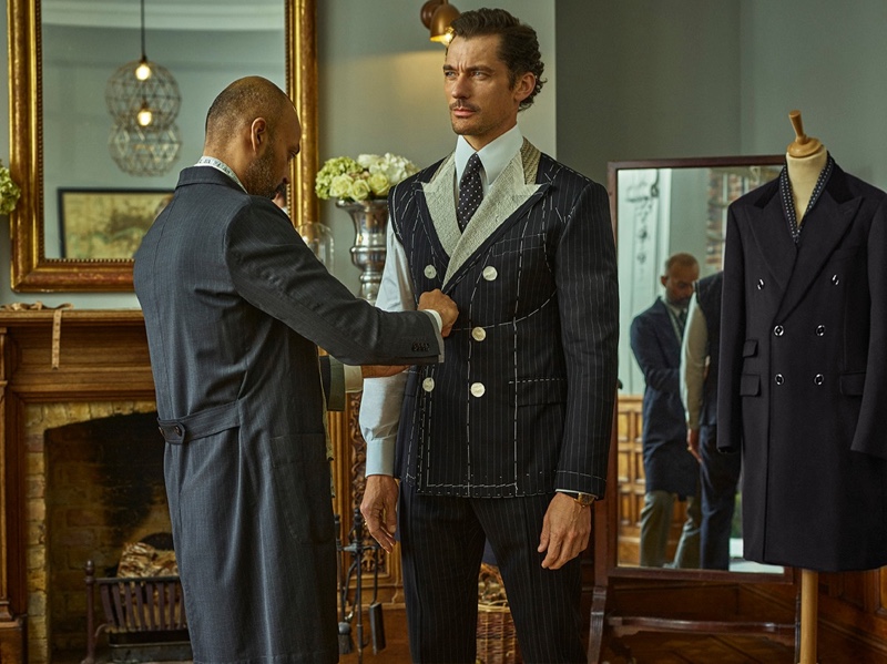 Starring in Dolce & Gabbana's Made to Measure campaign, David Gandy gets fitted for a #DGSartoria suit.