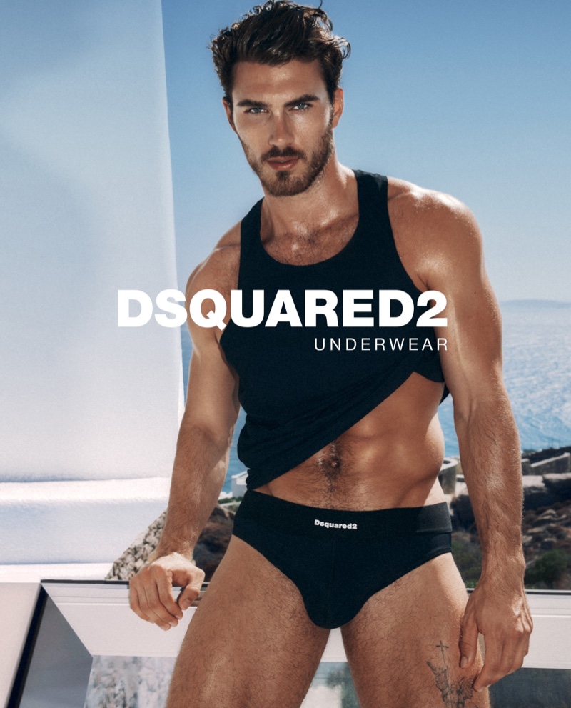 In front and center, Michael Yerger fronts Dsquared2's new underwear campaign.