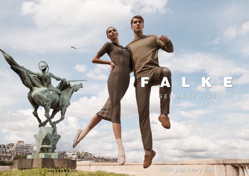 Victorine Marquant and Andrej Halasa star in FALKE's fall-winter 2021 campaign.