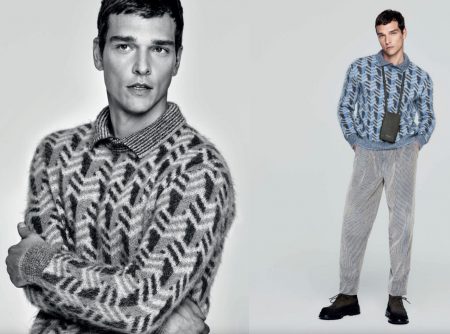 Alexandre Cunha showcases essential knitwear from Giorgio Armani's fall-winter 2021 collection.