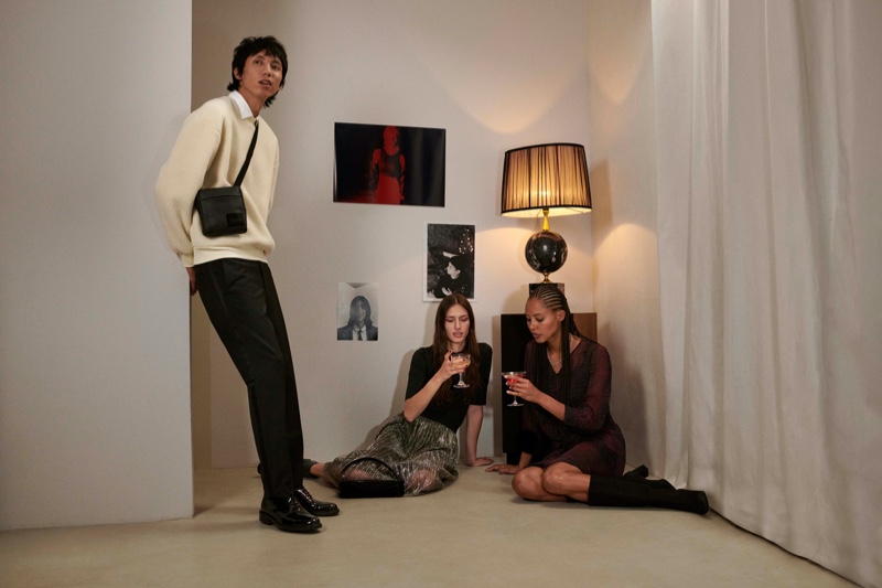 Yuuki Tang, Chai Maximus, and Ronja Berg star in HUGO's holiday 2021 campaign.