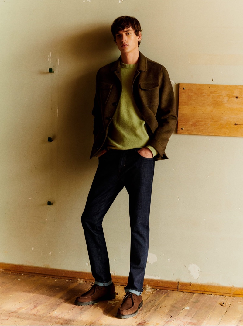 Underline: Jegor Poses in Winter Fashions for Massimo Dutti