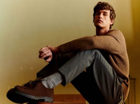 Underline: Jegor Poses in Winter Fashions for Massimo Dutti