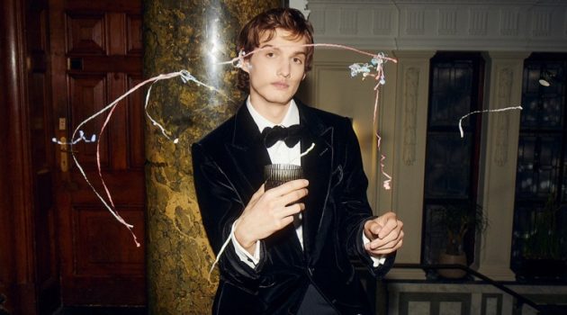 Harrods Celebrates the Holidays with Timely Partywear Inspiration Model Karlis Berzins stars in a new Harrods editorial.