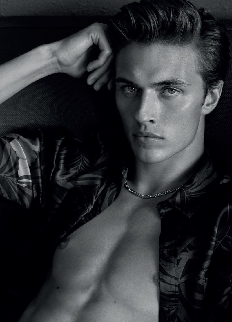 Lucky Blue Smith Relaxes in Bed with Les Hommes Publics
