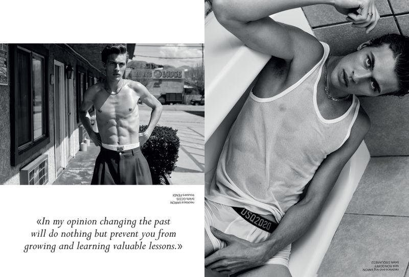 Lucky Blue Smith Relaxes in Bed with Les Hommes Publics
