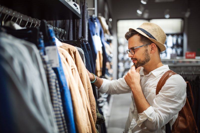 Man Shopping in Store Stylish