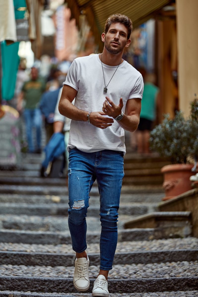 Man Wearing Denim Man Wearing Denim
