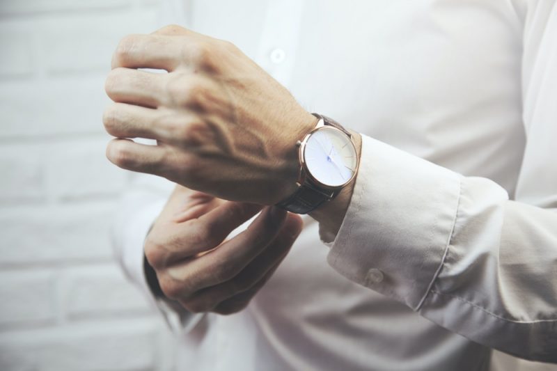 Man Wearing Minimalist Watch