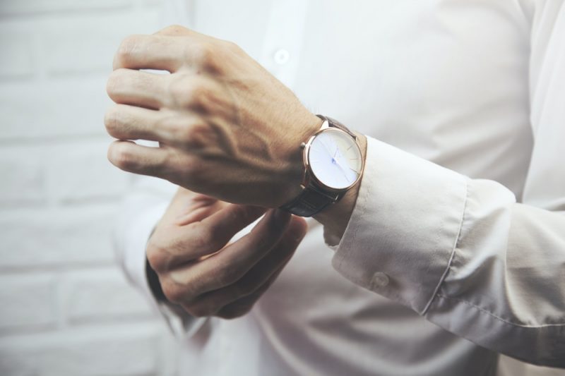 Man Wearing Minimalist Watch