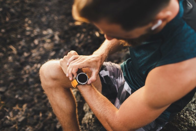 Man Working Out with Smart Watch