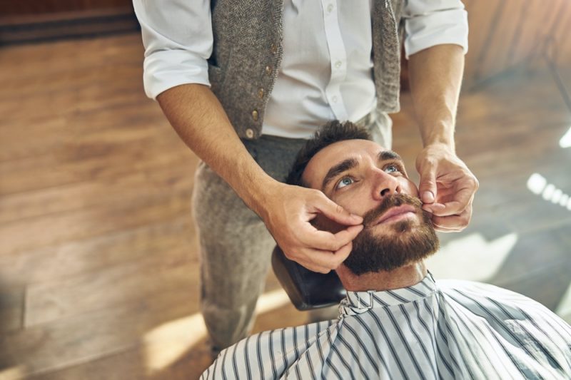 Man with Moustache at Barber