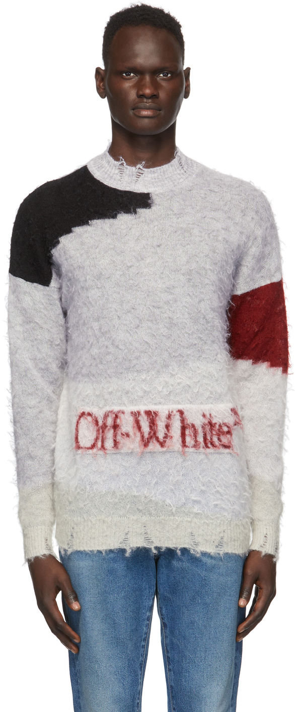 Off-White Grey Punked Sweater | The Fashionisto