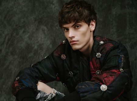 Philip Lunin Rocks Graphic Menswear for GQ Russia