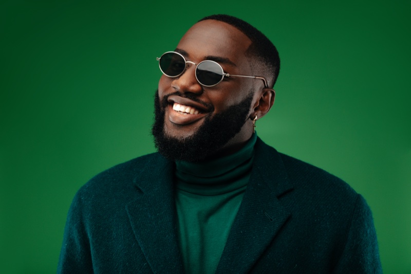 Smiling Black Man Beard Sunglasses Smiling Black Man Beard Sunglasses