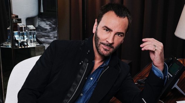 Tom Ford Talks Fatherhood & Morning Routine with WSJ. Magazine Designer Tom Ford poses at his desk for a photo.