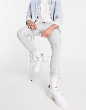 ASOS DESIGN super skinny cropped chinos in light gray-Grey ASOS DESIGN super skinny cropped chinos in light gray-Grey