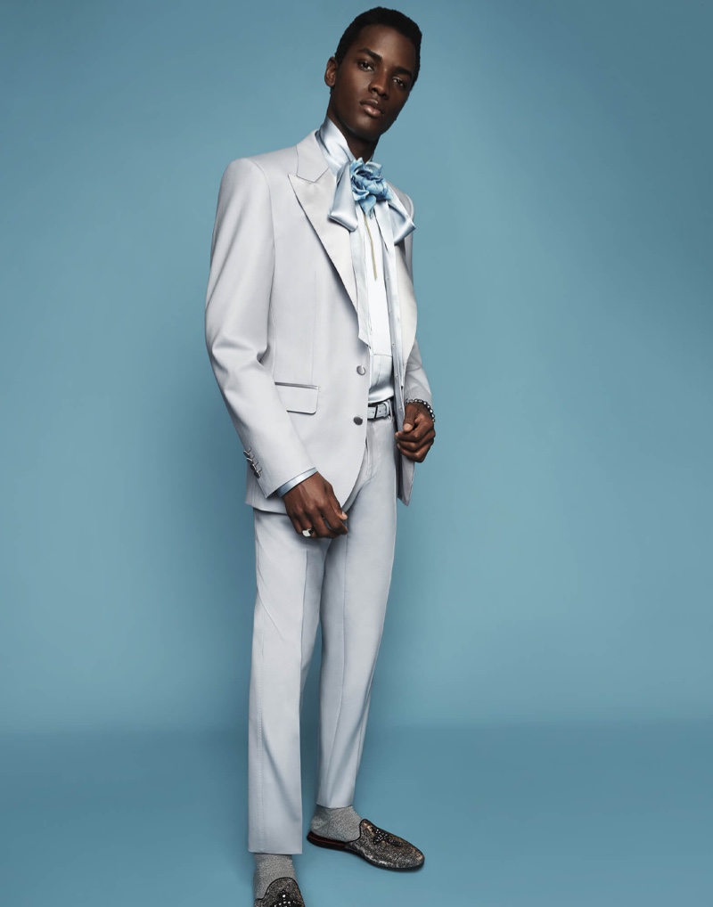 Dolce & Gabbana Off White Gold Striped Tuxedo Slim Fit Suit for Men | Lyst