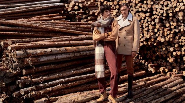 Pablo & Marcel Don Earthy Tones for Elle Man Poland Models Pablo Fernandez & Marcel Korusiewicz 2021 Elle Man Poland