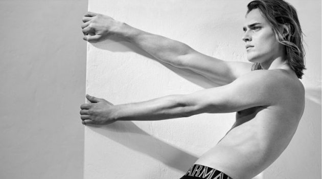 Ton & Andrea Embody Emporio Armani's Natural Elegance Ton Heukels Emporio Armani Fall 2021 Underwear Campaign