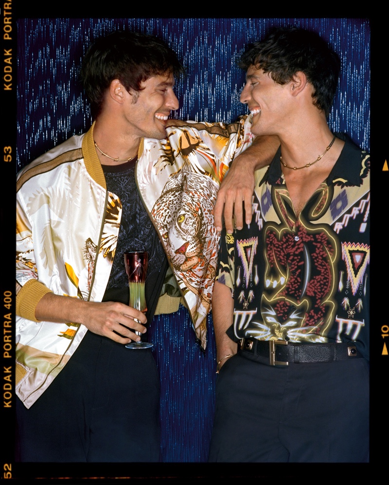 Brothers Edu and Jorge Roman share the spotlight for Etro's holiday 2021 campaign.