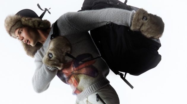 Kit Butler Rocks Après-ski Style for Giorgio Armani Neve Campaign Kit Butler Rocks Après-ski Style for Giorgio Armani Neve Campaign