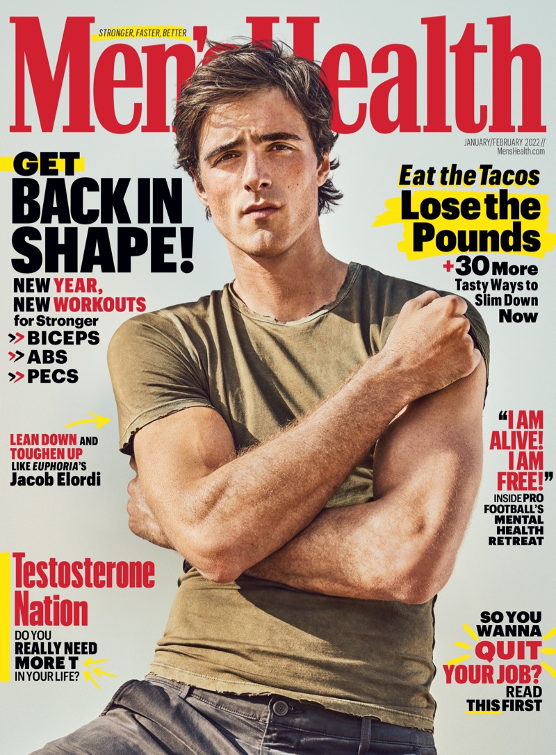 Jacob Elordi Men's Health January/February 2022 Cover