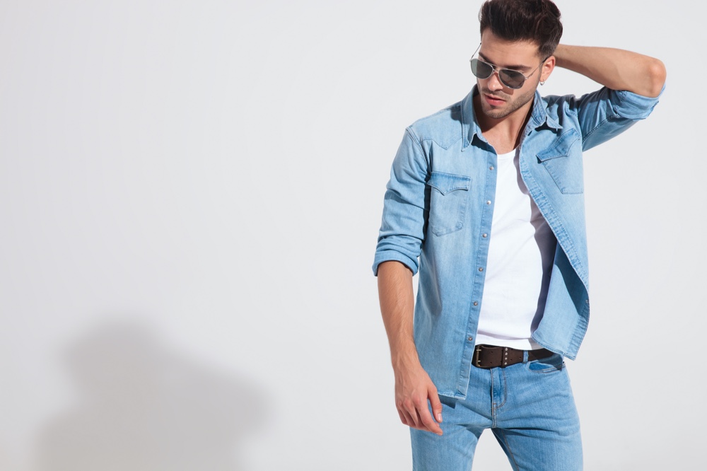 Male Model Posing in Denim