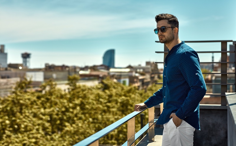 Man City Printed Shirt Summer Sunglasses Look Man City Printed Shirt Summer Sunglasses Look