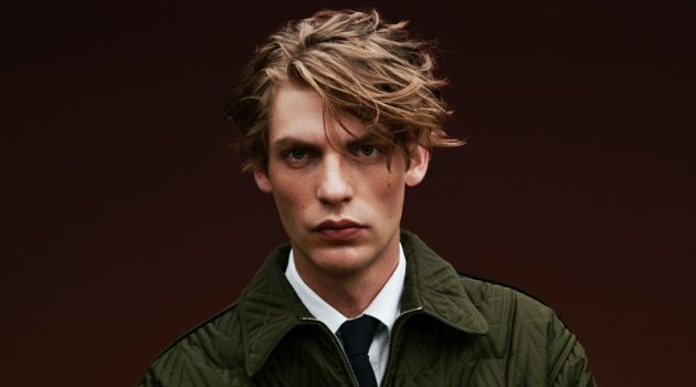 Baptiste, Luca & Babacar Keep It Simple for Mytheresa Resort '22 Campaign French model Baptiste Radufe wears a quilted Valentino jacket for Mytheresa's cruise 2022 campaign.