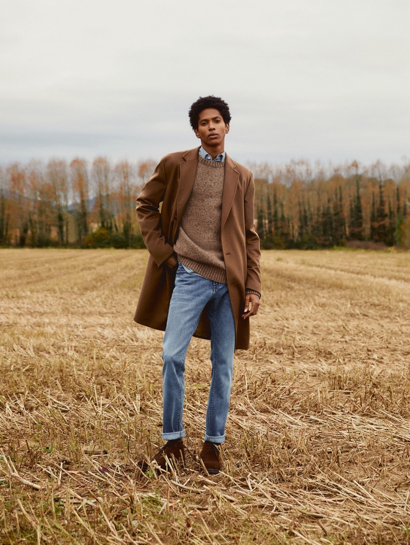 Rafael Mieses Ventures Outdoors in Massimo Dutti