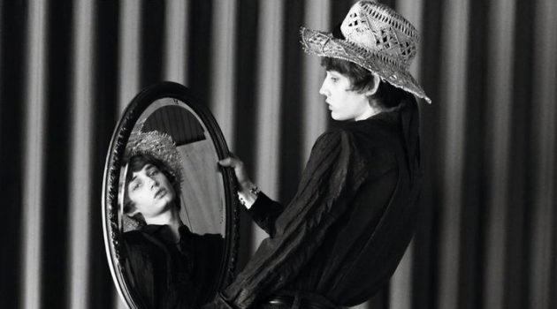 Robert Semjonovs Admires His Reflection for Vogue Hommes Robert Semjonovs Mirror Pictures Vogue Hommes 2021