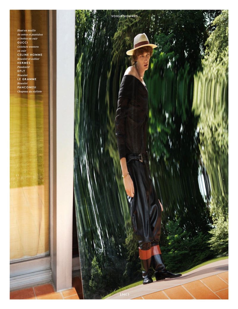 Robert Semjonovs Admires His Reflection for Vogue Hommes